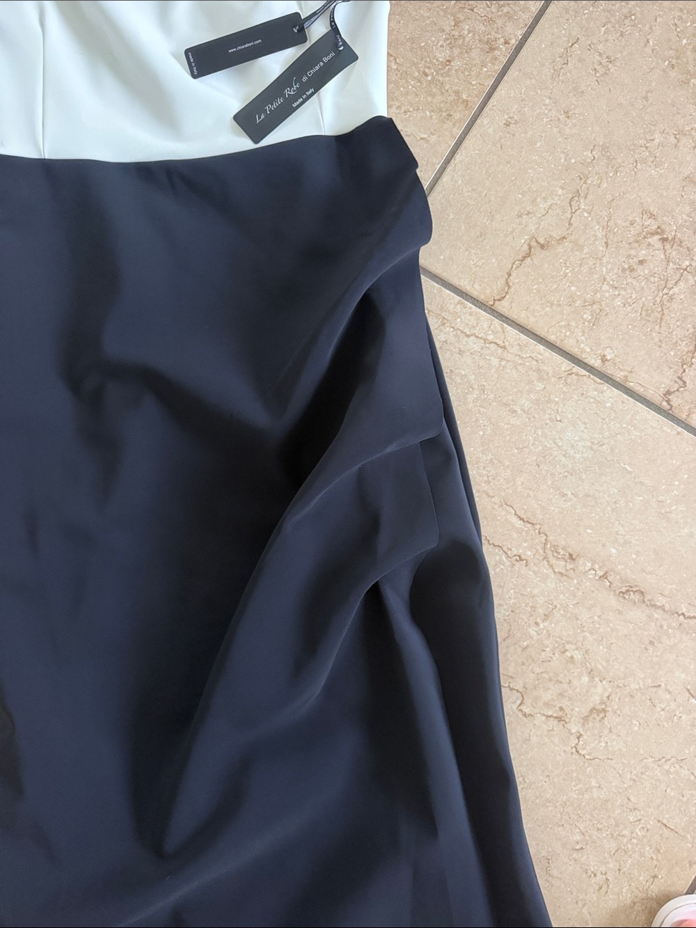Chiara Boni Black and White Off-Shoulder Maxi Gown - Picture 5 of 16
